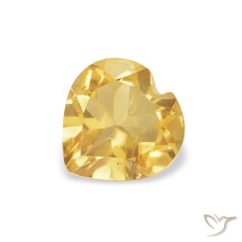 0.70ct Natural Medium Golden Citrine, Heart, VS