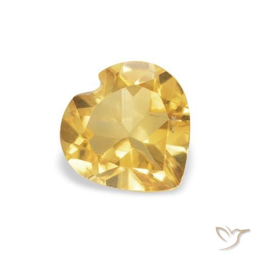 0.70 ct Golden Citrine Stone, Natural Citrine in Heart Facet Shape for Sale