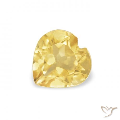 0.44ct Natural Medium Golden Citrine, Heart, VS