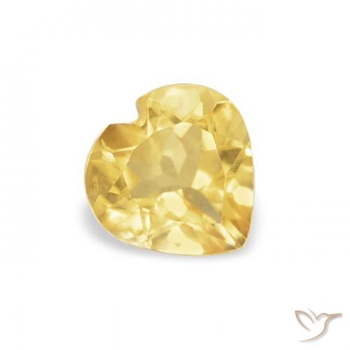 0.44 ct Golden Citrine Stone, Natural Citrine in Heart Facet Shape for Sale