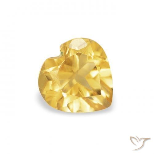 0.47 ct Golden Citrine Stone, Natural Citrine in Heart Facet Shape for Sale