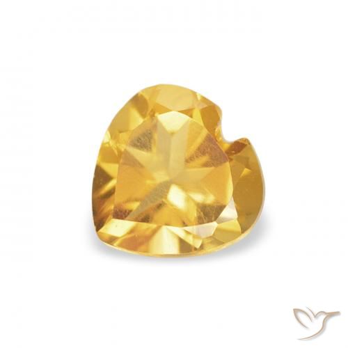 0.42ct Natural Bright Gold Citrine, Heart, VS