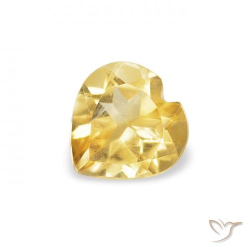 0.38ct Natural Golden Orange Citrine, Heart, VS