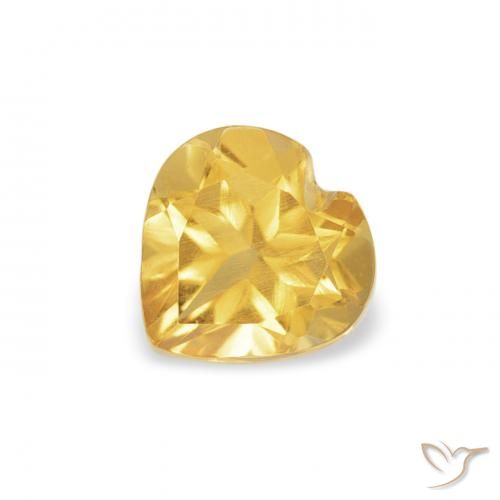 0.48ct Natural Golden Orange Citrine, Heart, VS