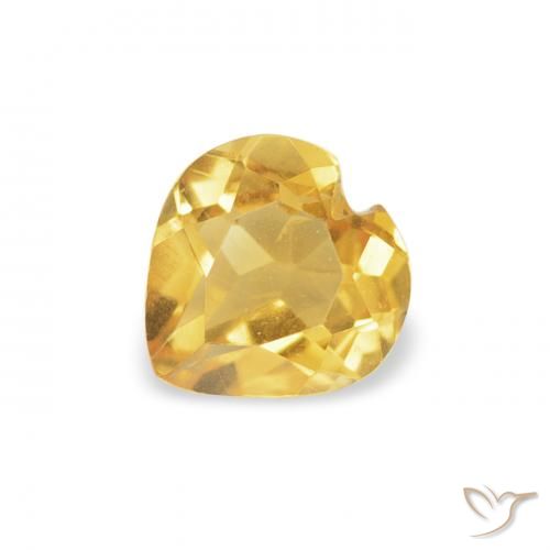 0.40ct Natural Medium Golden Citrine, Heart, VS