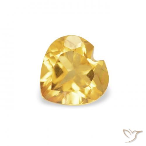 0.39ct Natural Golden Orange Citrine, Heart, VS