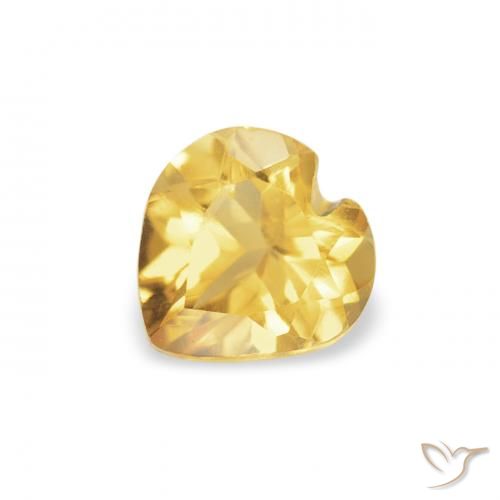 0.37ct Natural Medium Golden Citrine, Heart, VS