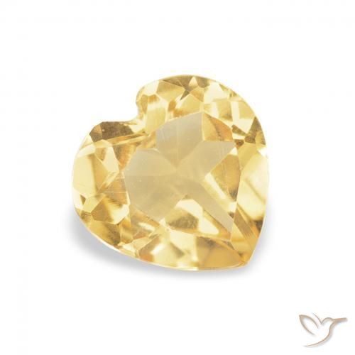 0.57 ct Golden Citrine Stone, Natural Citrine in Heart Facet Shape for Sale