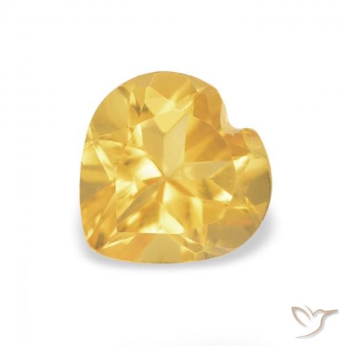 0.74ct Natural Golden Orange Citrine, Heart, VVS, Photo A