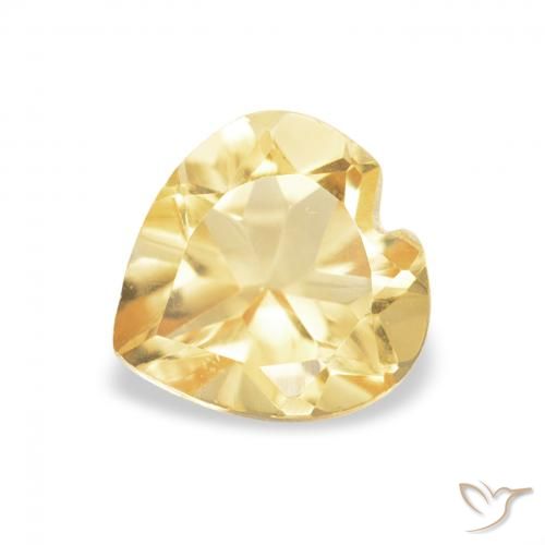 0.72ct Natural Light Gold Citrine, Heart, VVS