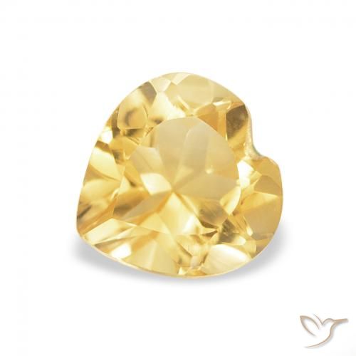 0.74ct Natural Light Golden-Yellow Citrine, Heart, VVS