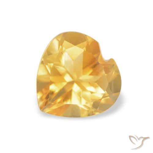 0.73ct Natural Medium Gold Citrine, Heart, VVS