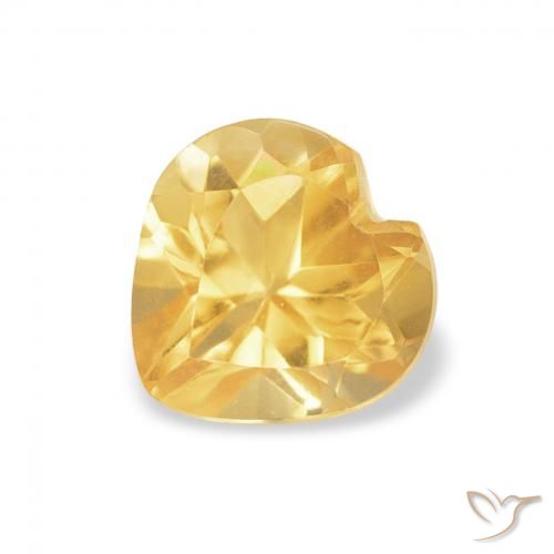 0.73ct Natural Medium Gold Citrine, Heart, VVS