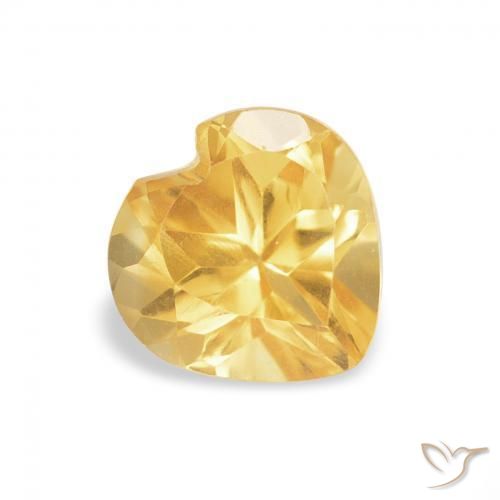 0.73 ct Golden Citrine Stone, Natural Citrine in Heart Facet Shape for Sale