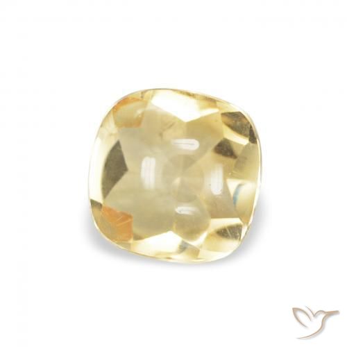 0.57 ct Golden Citrine Stone, Natural Citrine in Cushion Buff-Top Shape for Sale