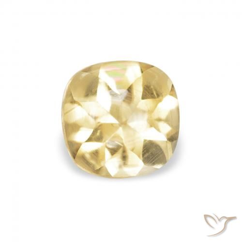 0.54 ct Golden Citrine Gemstone, Citrine Gem in Cushion Buff-Top Shape for Sale.