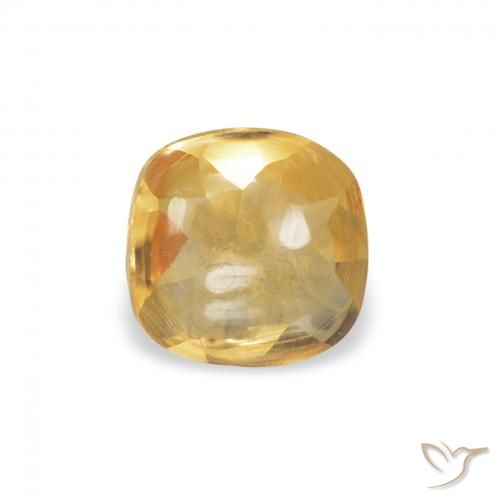 0.45ct Natural Medium Gold Citrine, Cushion, Transparent
