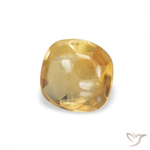 0.45 ct Golden Citrine Stone, Natural Citrine in Cushion Buff-Top Shape for Sale