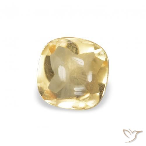 0.56 ct Golden Citrine Stone, Natural Citrine in Cushion Buff-Top Shape for Sale