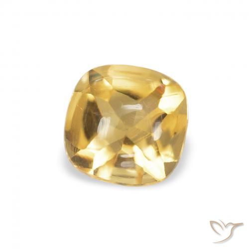 0.57 ct Golden Citrine Stone, Natural Citrine in Cushion Buff-Top Shape for Sale