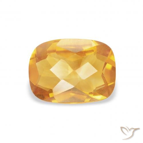 1.18ct Natural Medium Orange Citrine, Cushion, VS