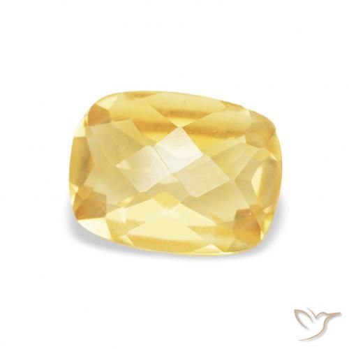 1.16 ct Golden Citrine Stone, Natural Citrine in Cushion Checkerboard Shape for Sale
