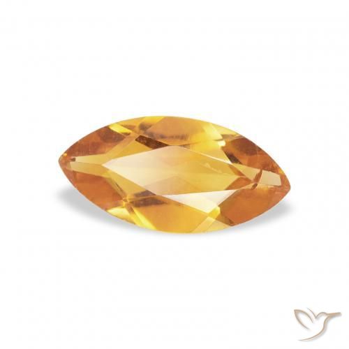 0.45 ct Golden Citrine Stone, Natural Citrine in Marquise Facet Shape for Sale