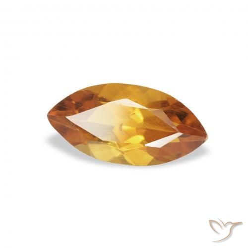0.57 ct Golden Citrine Stone, Natural Citrine in Marquise Facet Shape for Sale