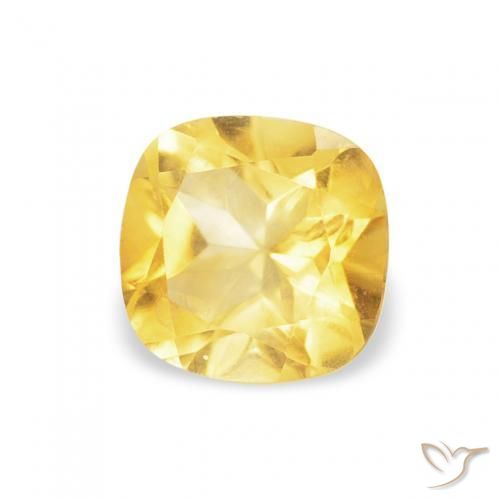 0.50 ct Yellow Citrine Stone, Natural Citrine in Cushion-Cut Shape for Sale