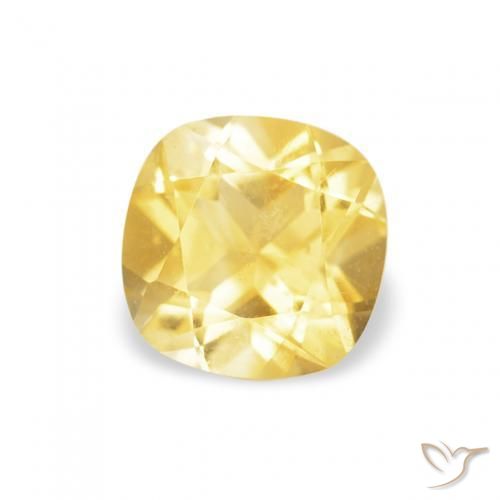 0.46 ct Yellow Citrine Stone, Natural Citrine in Cushion-Cut Shape for Sale