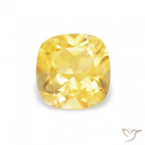 0.51ct Natural Tuscany Yellow Citrine, Cushion, VS