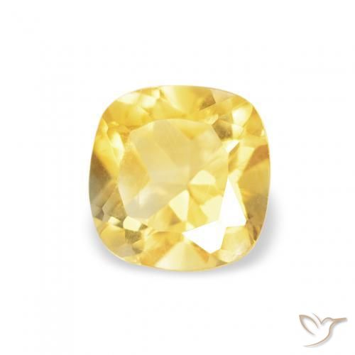 0.51 ct Yellow Citrine Stone, Natural Citrine in Cushion-Cut Shape for Sale