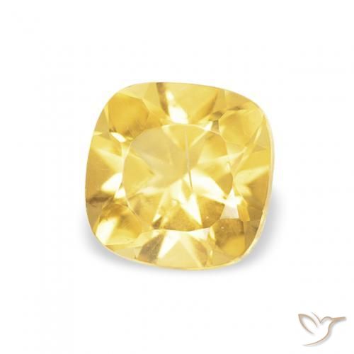 0.50 ct Yellow Citrine Stone, Natural Citrine in Cushion-Cut Shape for Sale