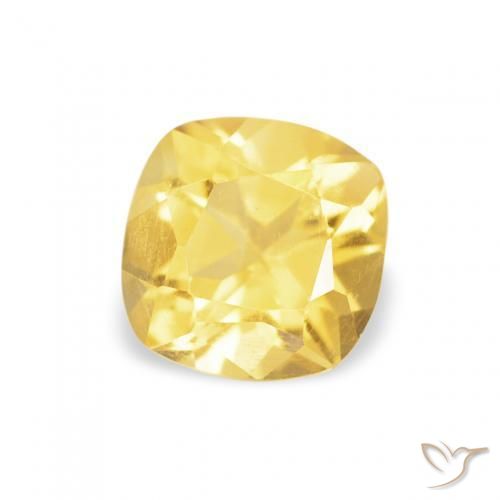 0.47 ct Yellow Citrine Stone, Natural Citrine in Cushion-Cut Shape for Sale
