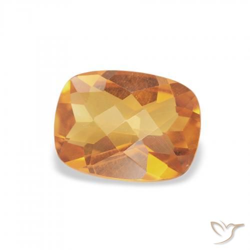 1.15 ct Golden Citrine Stone, Natural Citrine in Cushion Checkerboard Shape for Sale