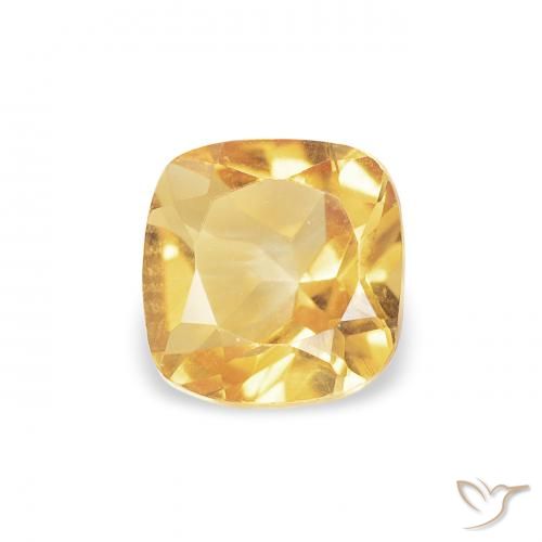 0.51 ct Golden Citrine Gemstone, Citrine Gem in Cushion-Cut Shape for Sale.
