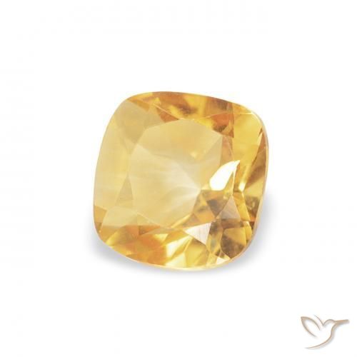 0.51 ct Golden Citrine Stone, Natural Citrine in Cushion-Cut Shape for Sale