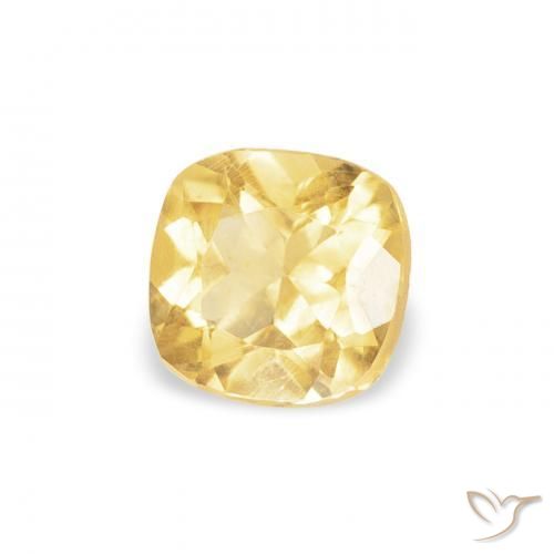 0.40 ct Yellow Citrine Stone, Natural Citrine in Cushion-Cut Shape for Sale