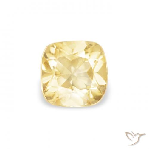 0.40ct Natural Tuscany Yellow Citrine, Cushion, VVS