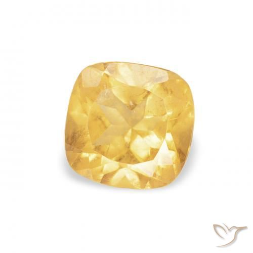 0.48 ct Golden Citrine Stone, Natural Citrine in Cushion-Cut Shape for Sale