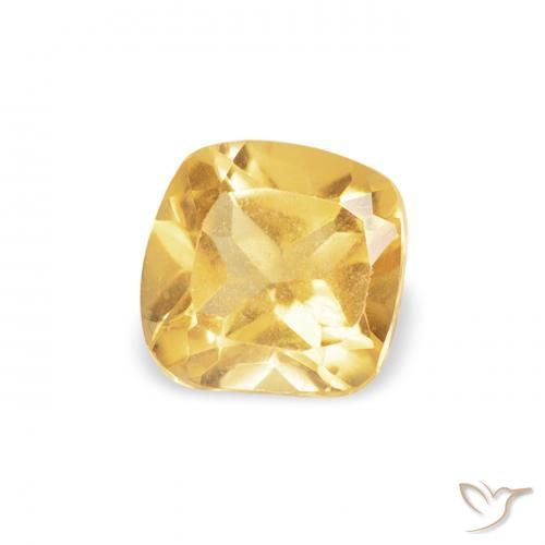 0.44 ct Golden Citrine Stone, Natural Citrine in Cushion-Cut Shape for Sale