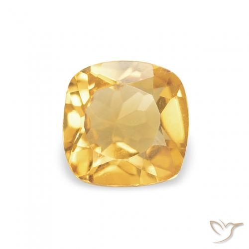 0.40ct Natural Medium Gold Citrine, Cushion, VVS
