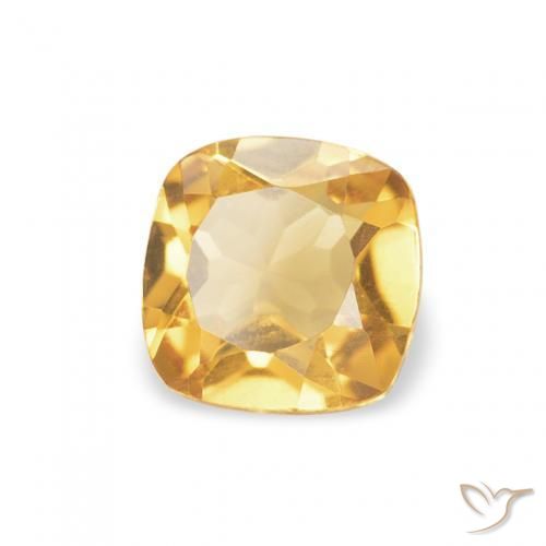 0.40 ct Golden Citrine Stone, Natural Citrine in Cushion-Cut Shape for Sale