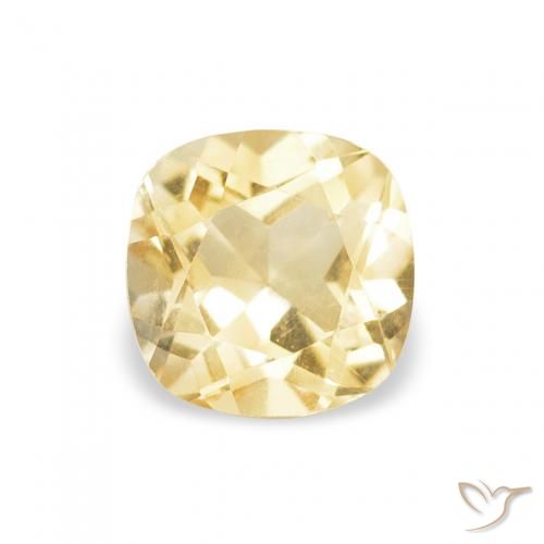 0.55ct Natural Light Yellow Citrine, Cushion, VVS