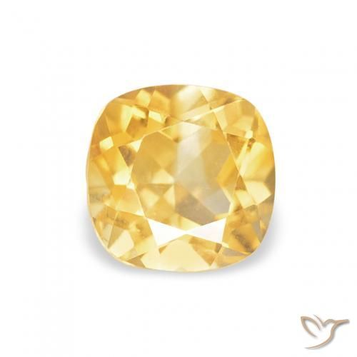 0.58 ct Golden Citrine Gemstone, Citrine Gem in Cushion-Cut Shape for Sale.