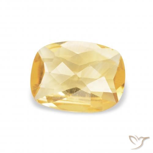 0.81 ct Golden Citrine Stone, Natural Citrine in Cushion Checkerboard Shape for Sale