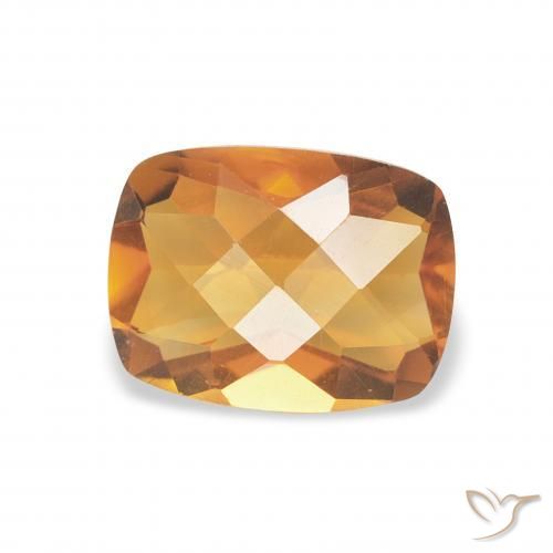 1.16 ct Golden Citrine Stone, Natural Citrine in Cushion Checkerboard Shape for Sale