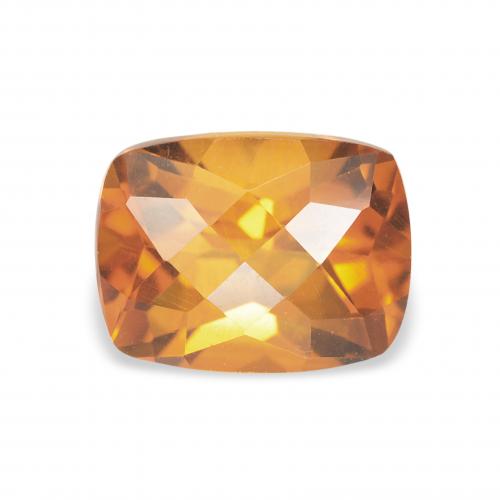 1.50 ct Golden Citrine Gemstone, Citrine Gem in Cushion Checkerboard Shape for Sale.