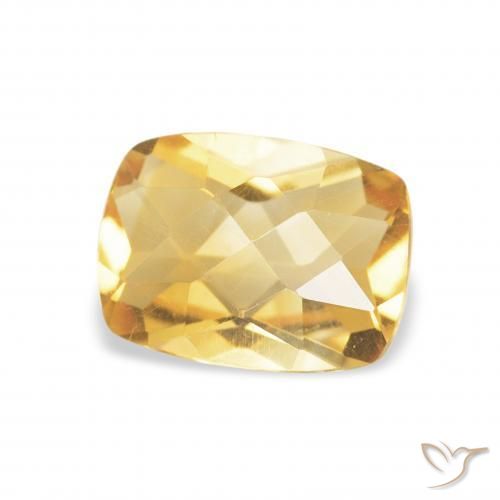 1.20 ct Golden Citrine Stone, Natural Citrine in Cushion Checkerboard Shape for Sale