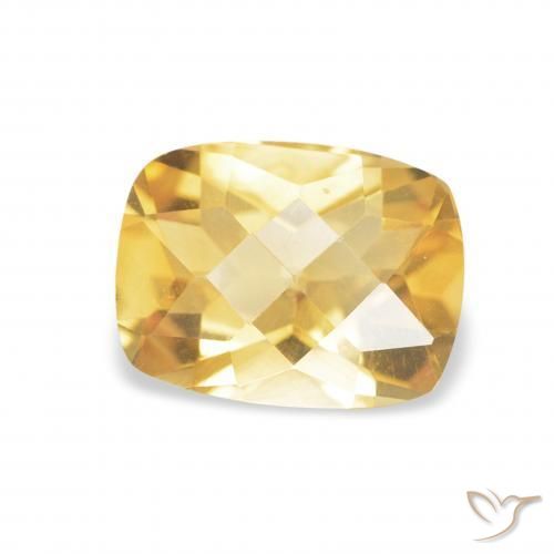 1.19 ct Golden Citrine Stone, Natural Citrine in Cushion Checkerboard Shape for Sale